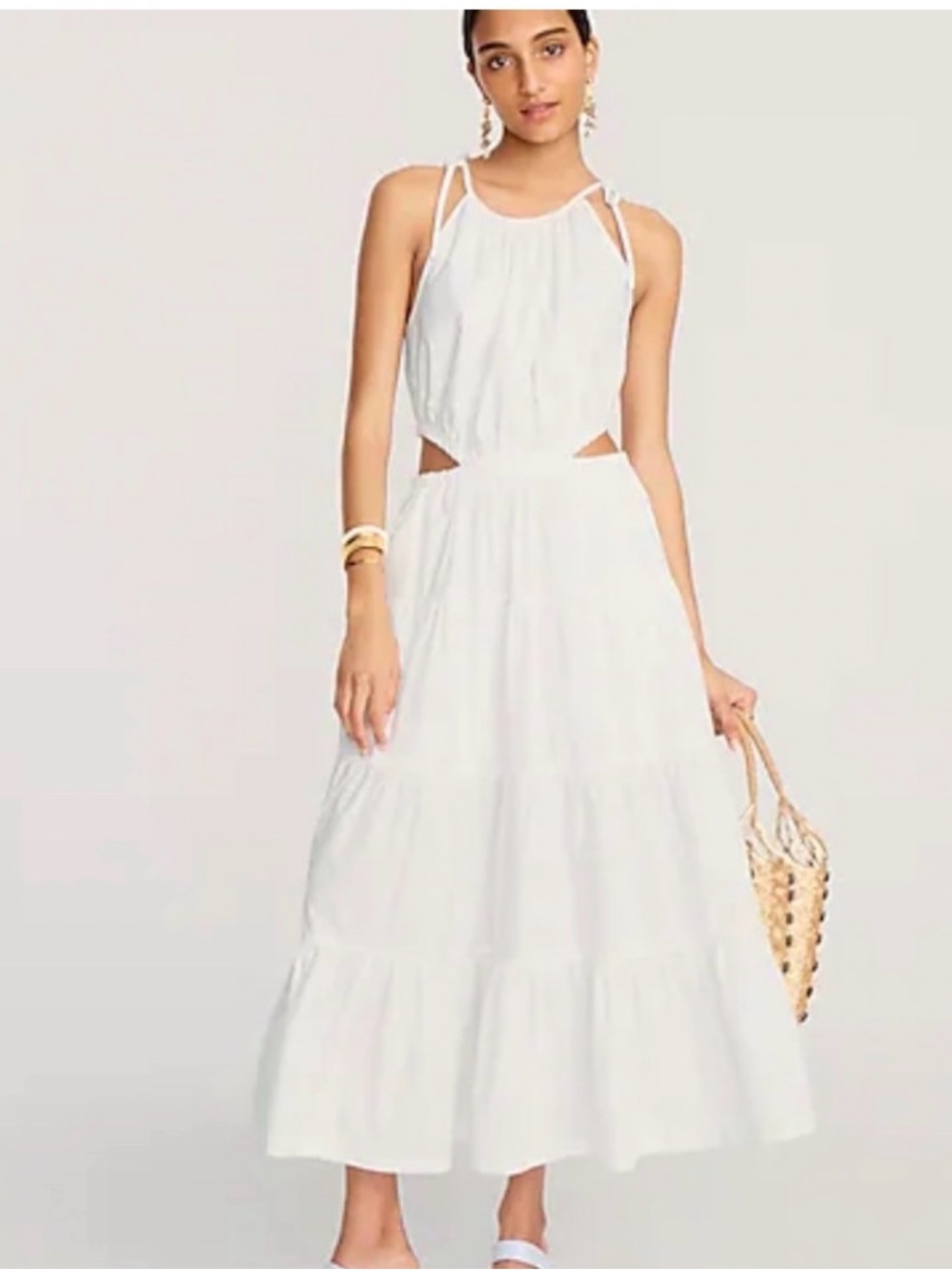 J. Crew Harbour Side Cutout Dress in White Size Medium